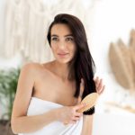 Ad of hair cosmetics products, blogger advice and beauty care, keratin shampoo review